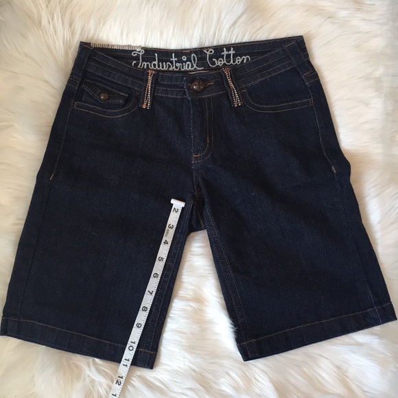 Dark Wash Denim Bermuda Shorts - Picture 3 of 6